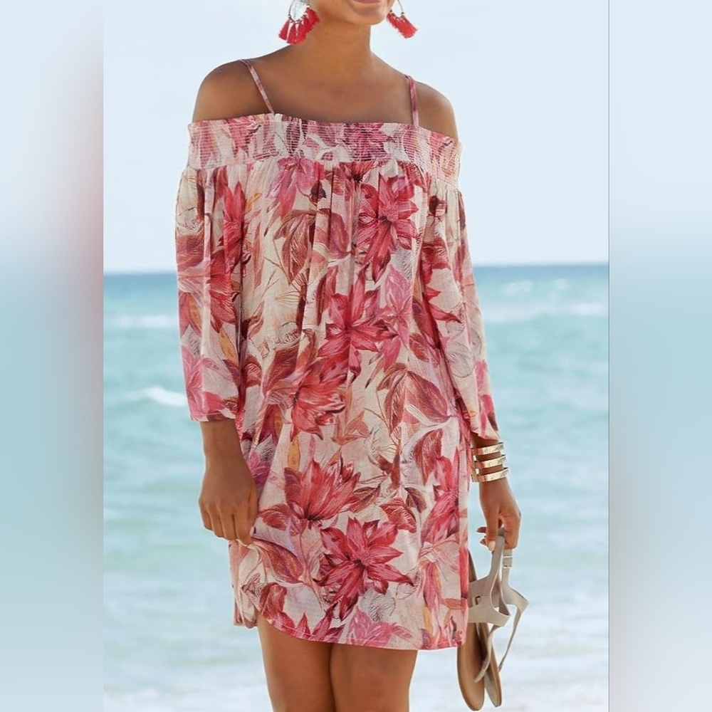 Lascana Off Shoulder Patterned Dress Size 2 NWOT